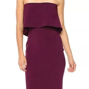 Likely strap less ruffle dress sz 6 pink